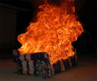 typical burning couch at WVU Couch Burning