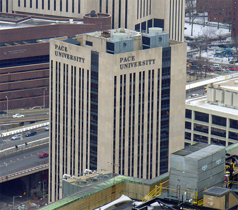 Dorms are floors 5-17 in Maria's Tower at One Pace Plaza One Pace Plaza